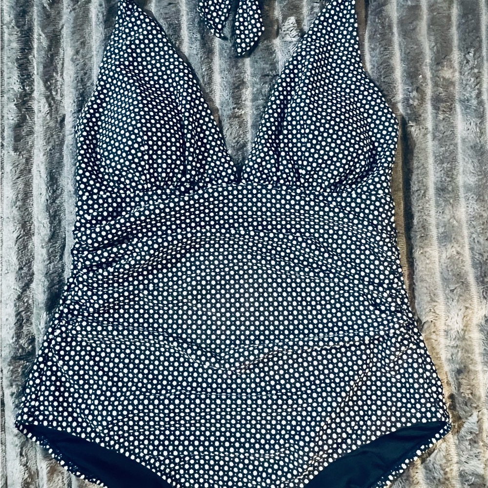 GAP Blue and White One Piece Swimsuit